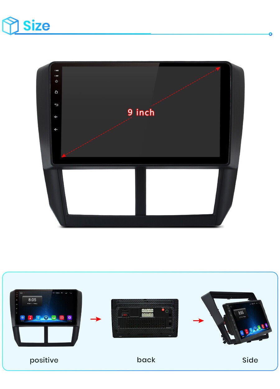 Car Radio Stereo Carplay For 2009-2013 Subaru Forester 2+64G 9in Media Radio