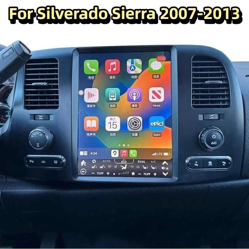 12.1″ 128GB Android Screen Carplay Stereo GPS Radio For Silverado Sierra 07-13