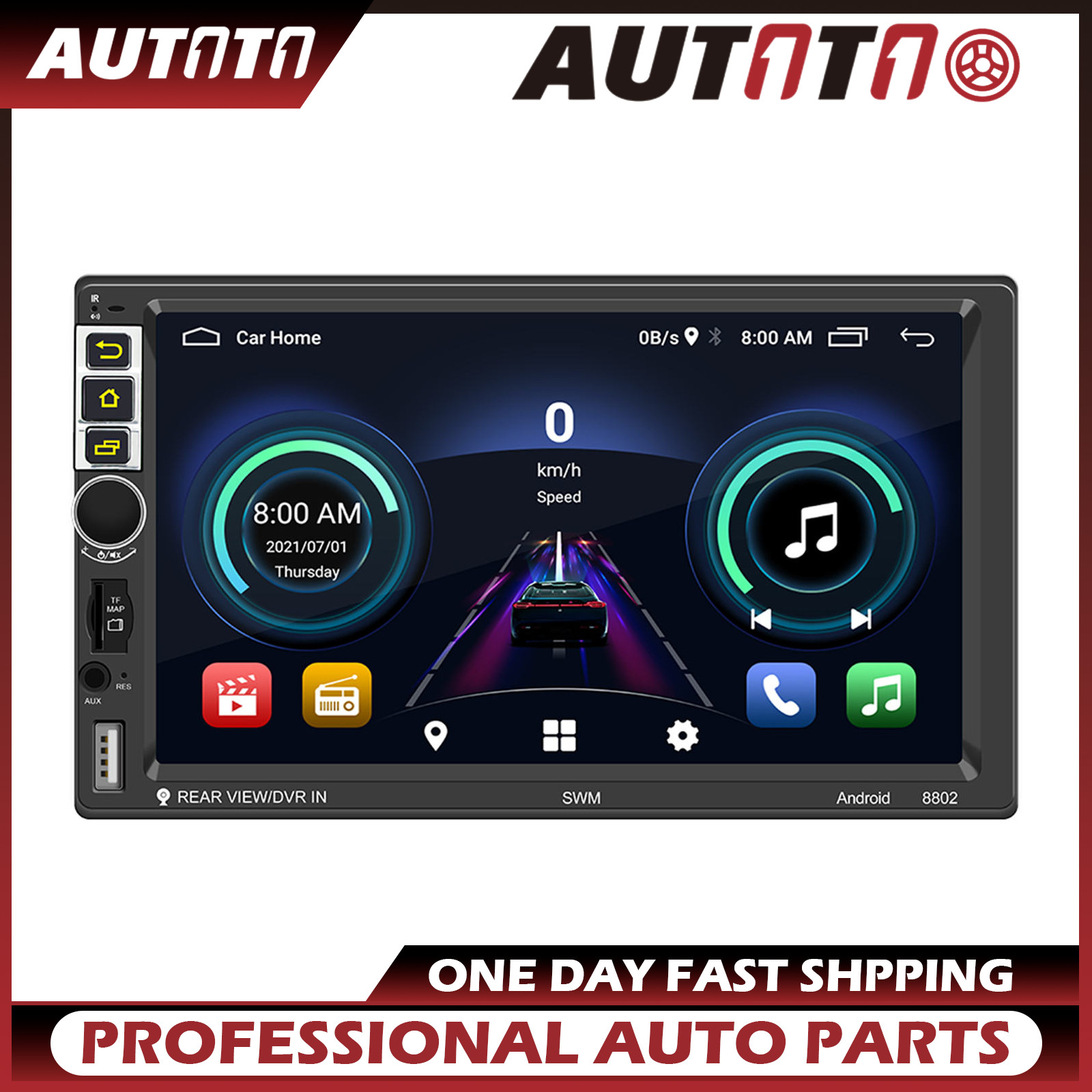S-8802C 2-Din Car Radio 7 inch Android 10.1 Bluetooth WIFI Steering Wheel