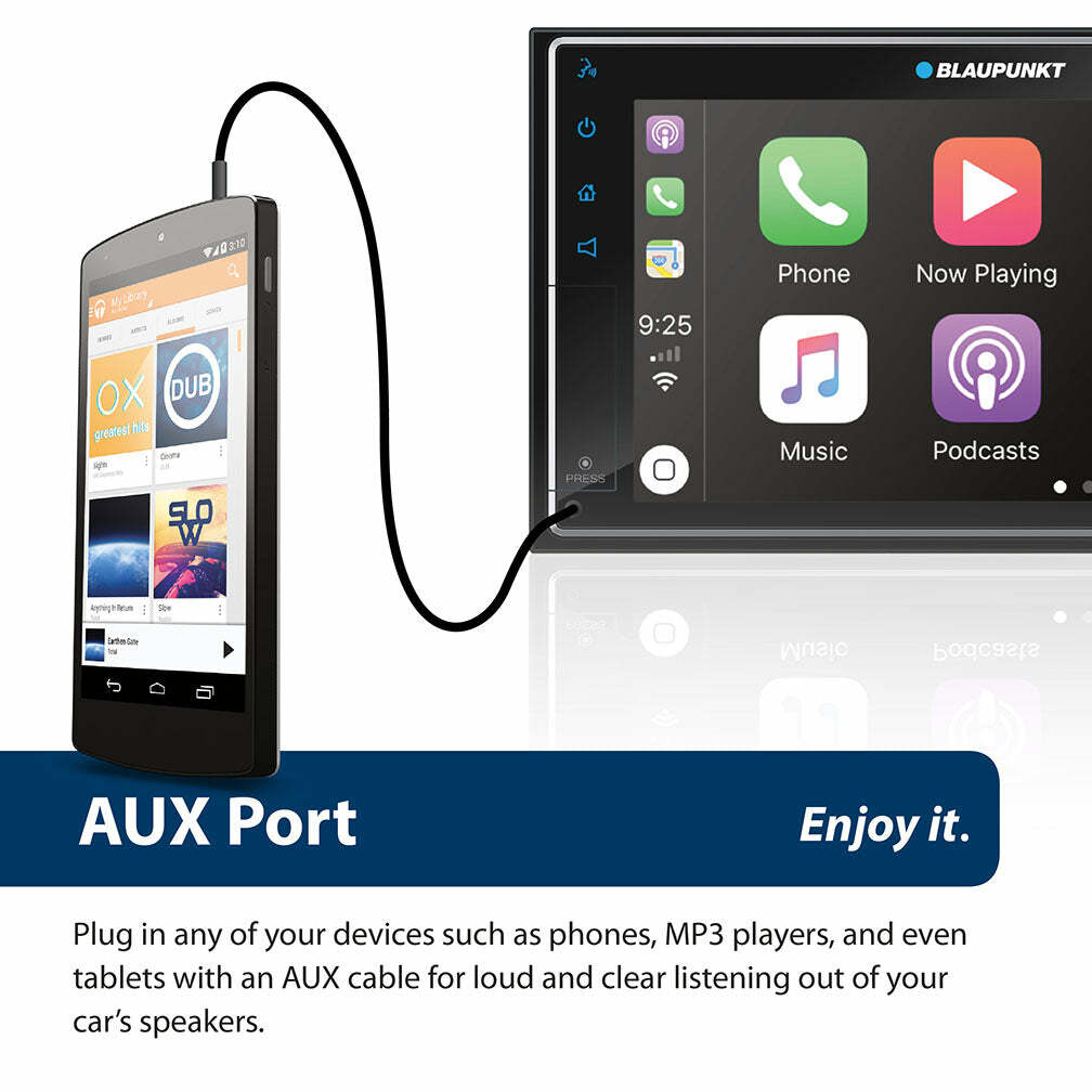 Blaupunkt BP800PLAY 6.8 Double DIN MECHLESS Fixed Face Touchscreen Receiver