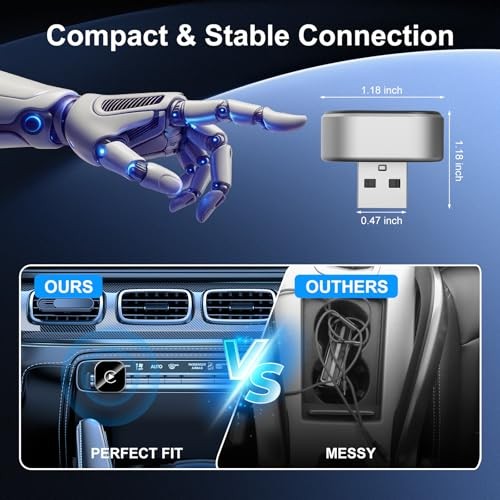 Wireless CarPlay & Android Auto Adapter: 2026 Upgraded Mini Plug & Play