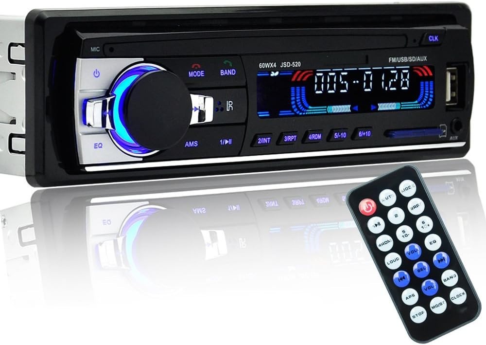 1 Din Bluetooth Audio Receiver with RDS, Dual USB, and AUX Input – Compact Fit