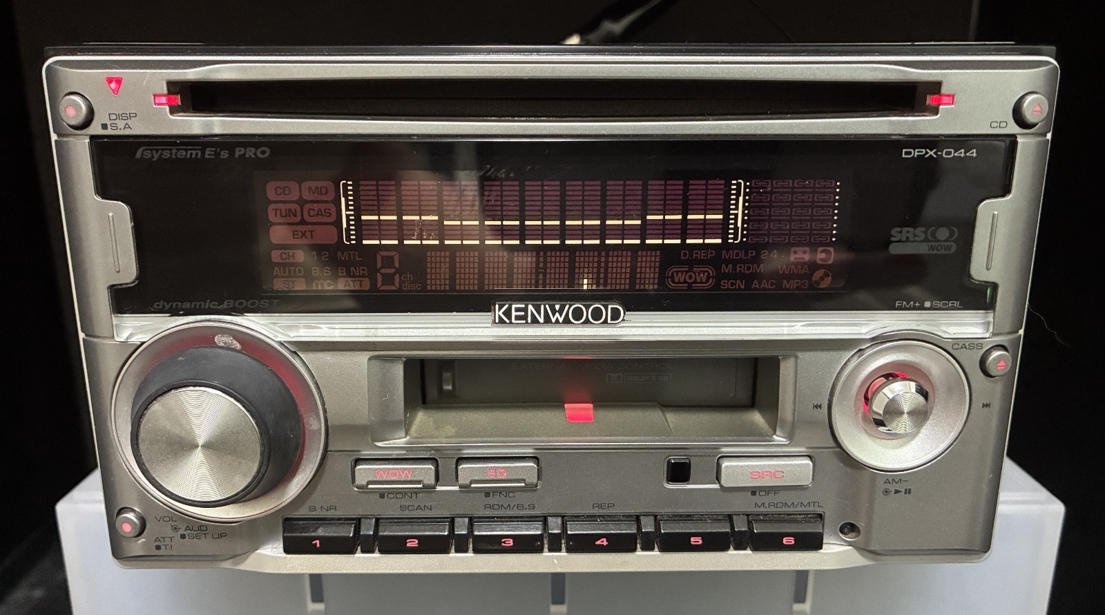 KENWOOD DPX-044 Car Audio 2DIN CD Cassette 13PIN-BUS Working Tested JDM USED