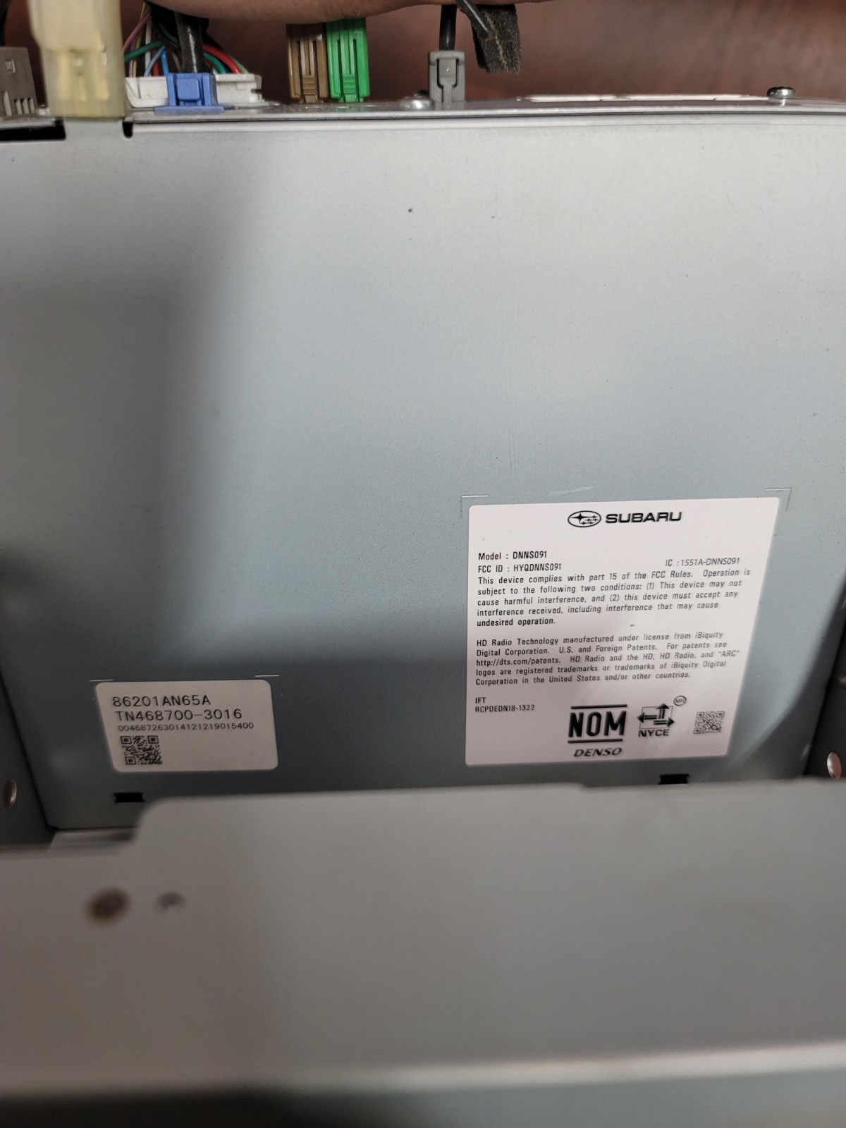 2020 2021 2022 Subaru Outback Radio Screen Display 86201AN65A 86213AN65A