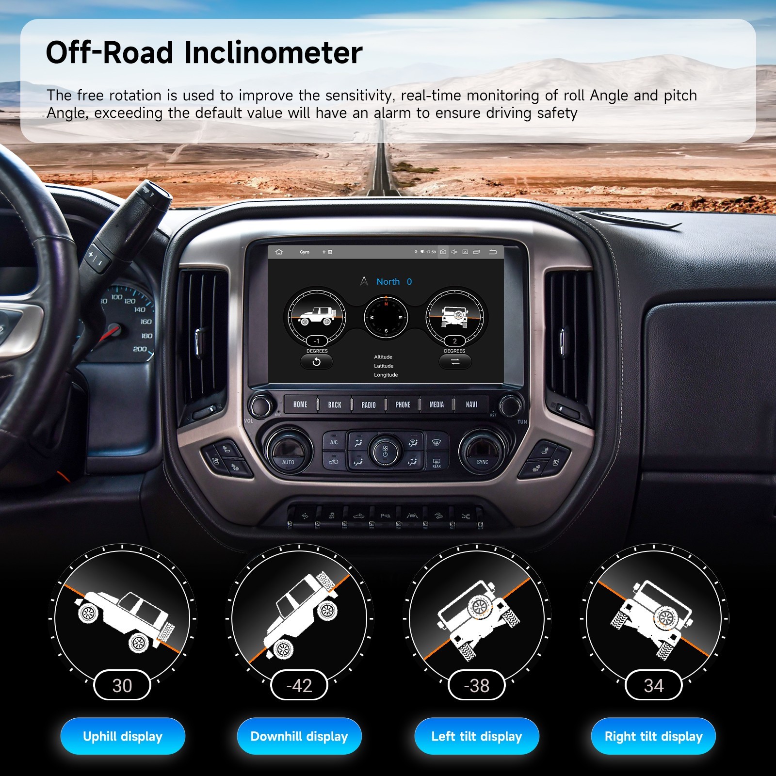 Dasaita Car Stereo for Chevrolet Silverado GMC Sierra 2014-2019 GPS Navi BT WiFi