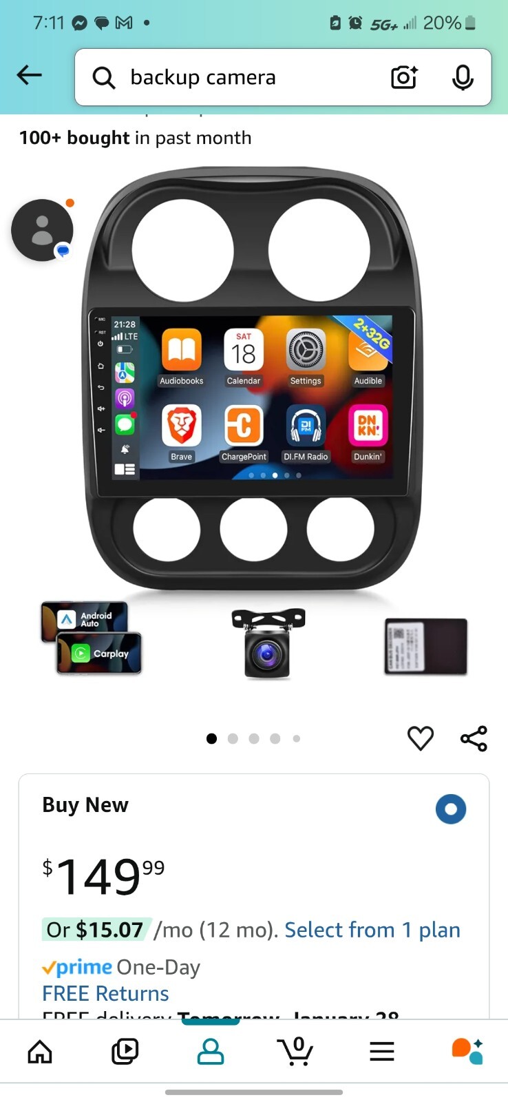 2010 -2016 Jeep Patriot or Compass Car play touch screen Bluetooth radio