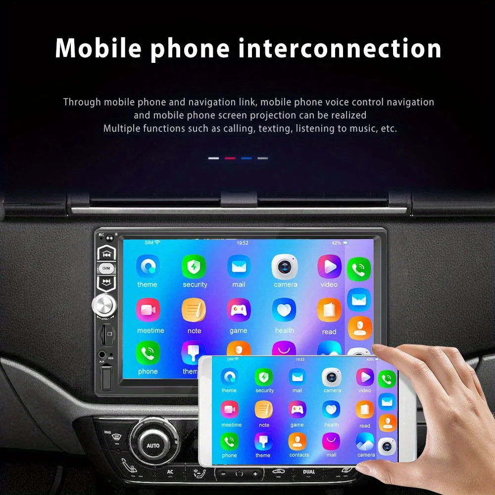 7” Car Stereo Radio B-T Hands Free Calling 2DIN MP5 Player Screen mirror link