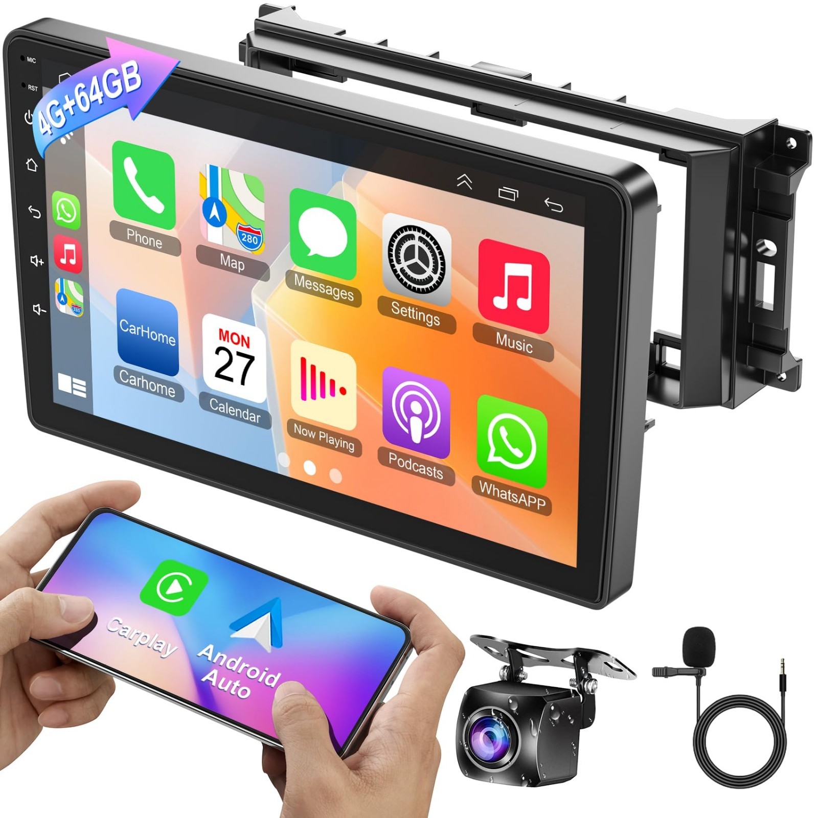 10.2″ QLED Touch Screen Car Stereo for Jeep Wrangler & Dodge Ram, Android 15, Wi