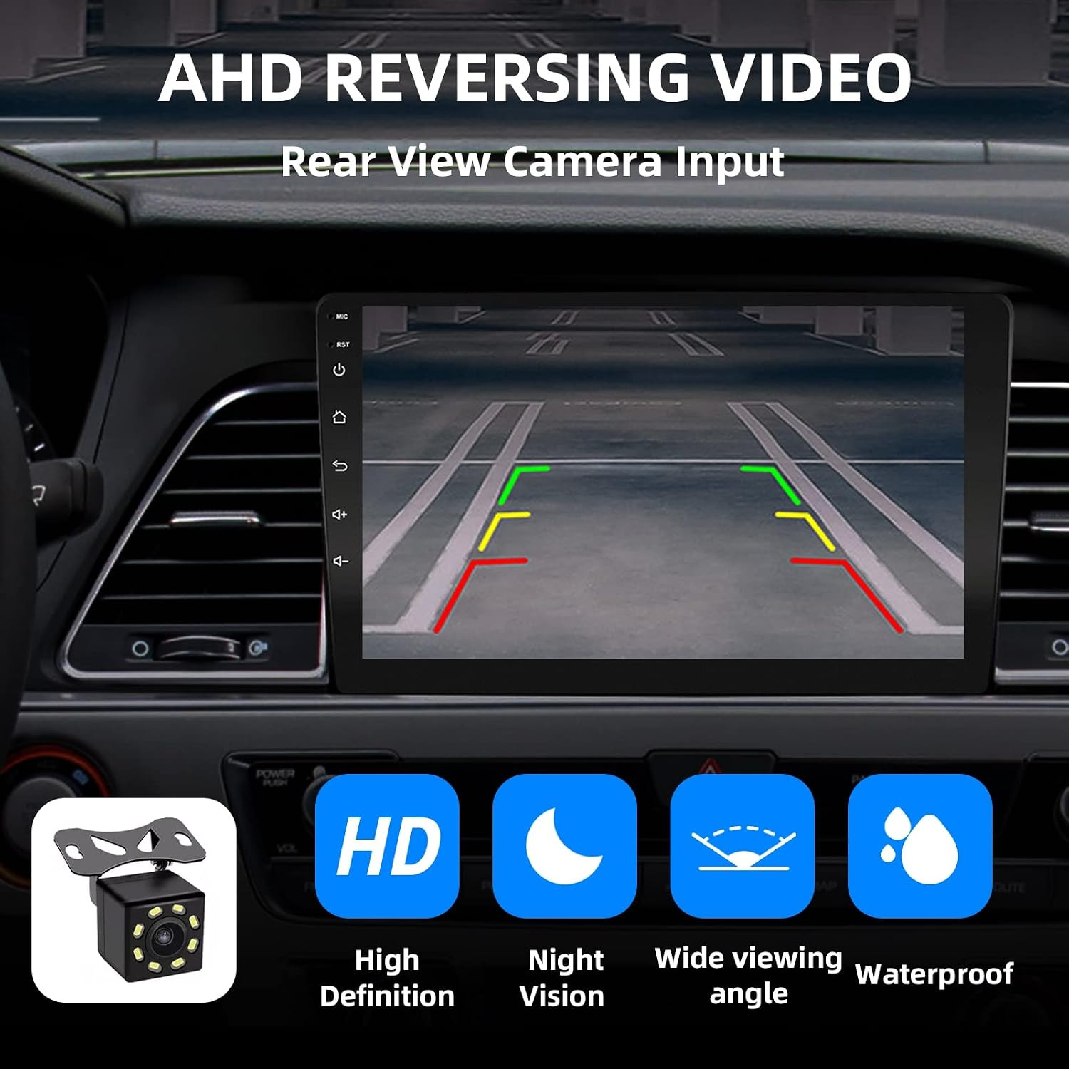10 Inches Double Din Car Stereo, Apple Carplay Screen, 2G+32G, Bluetooth Android