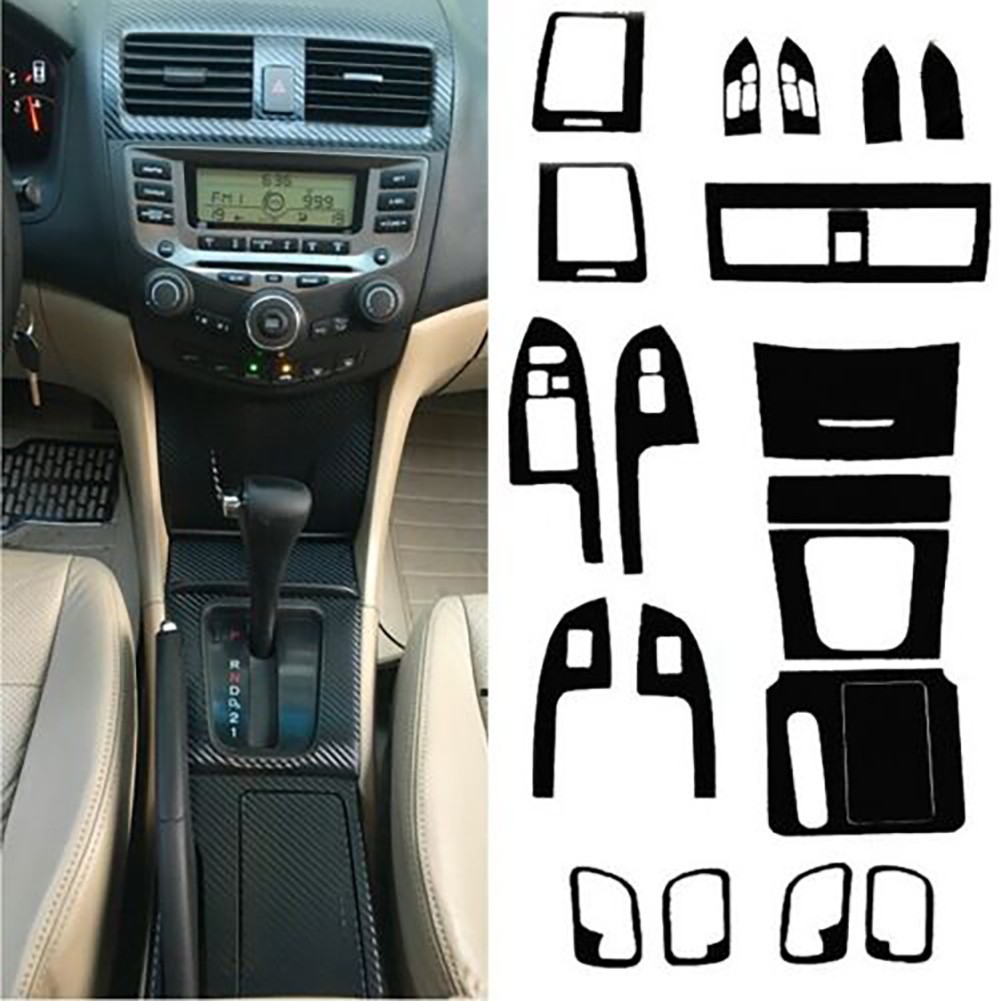 Interior Center Console Carbon Fiber Molding Sticker Decals For Accord 7th