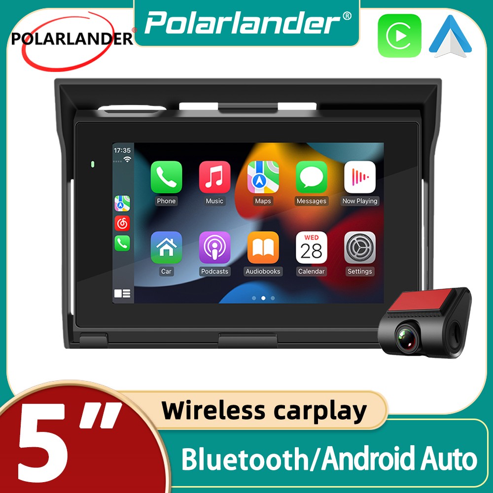 Bluetooth 5.0 Android Auto DVR Support 5″ Motorcycle MP5 Player CarPlay