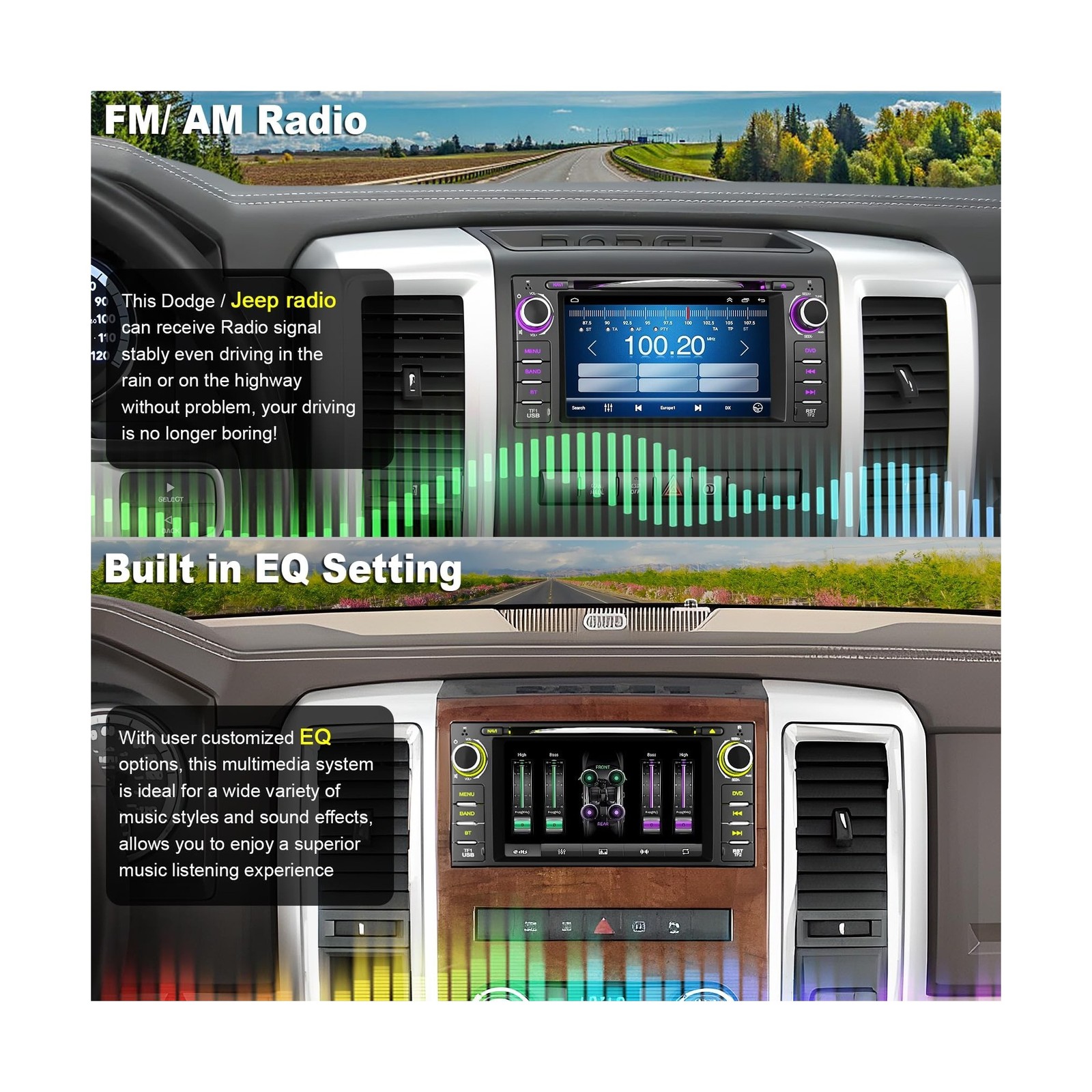 Car Radio Stereo with CD/DVD Player for Dodge RAM 1500 2500 3500 (2009-2012),…