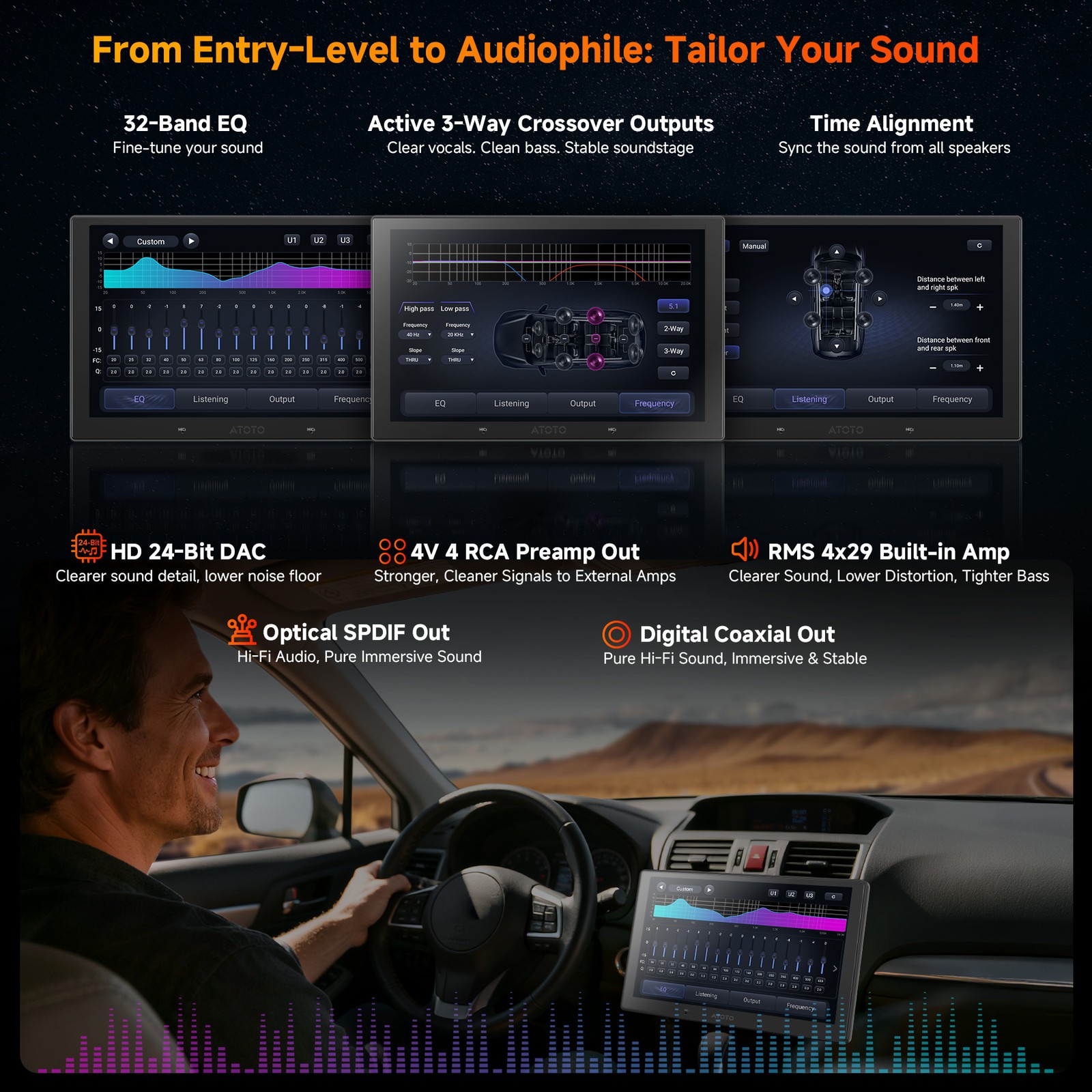 ATOTO 10.1” Android 2Din Car Stereo CarPlay & Android Auto 6G+128G Gen AI +Cam