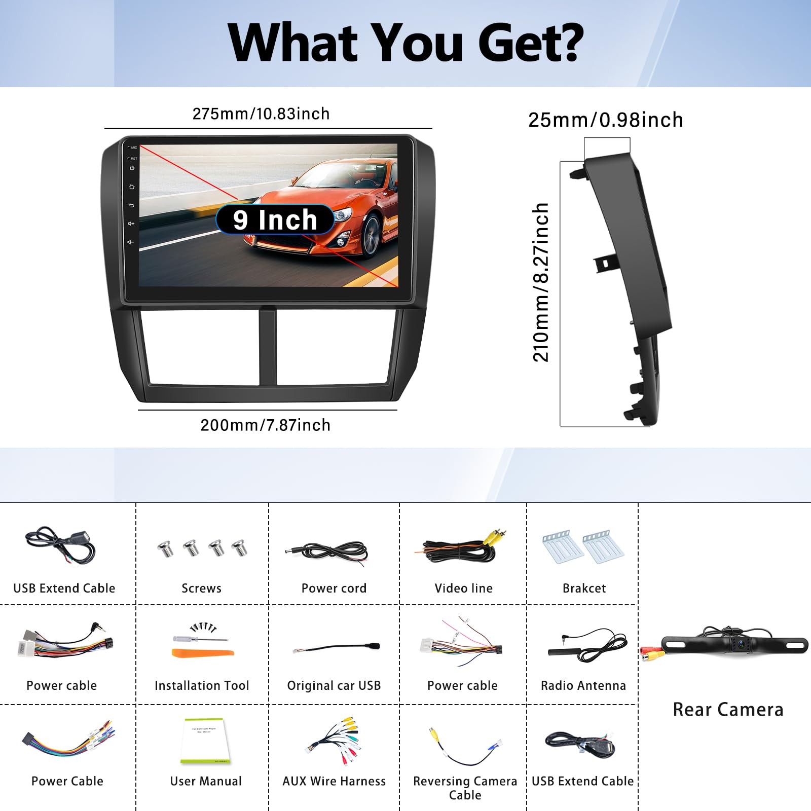 Unitopsci Car Radio For Subaru Forester 2008-2012 Car Stereo Carplay Android