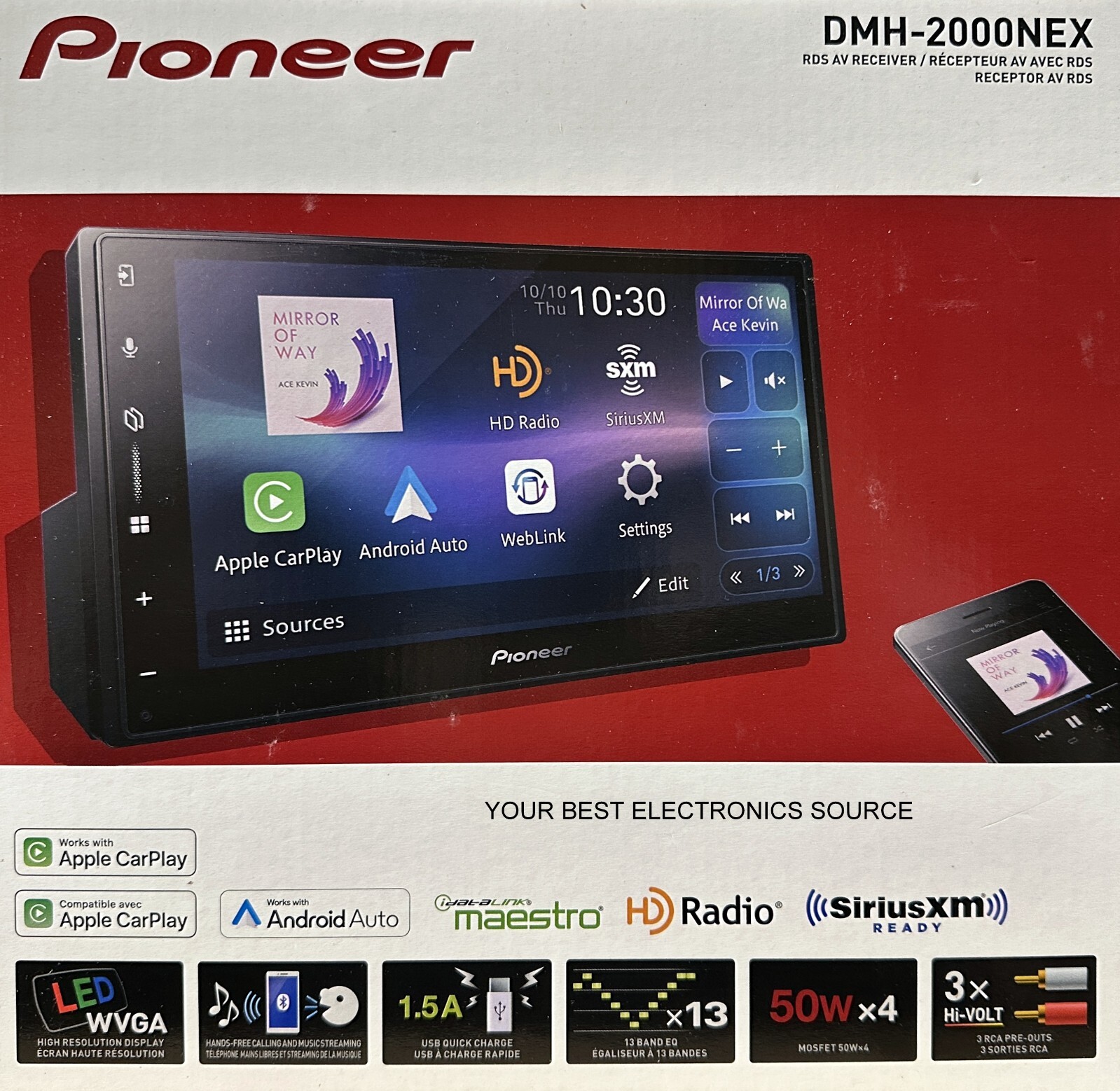 NEW Pioneer DMH-2000NEX 6.8″ LCD Digital Media Receiver w/ CarPlay, Android Auto