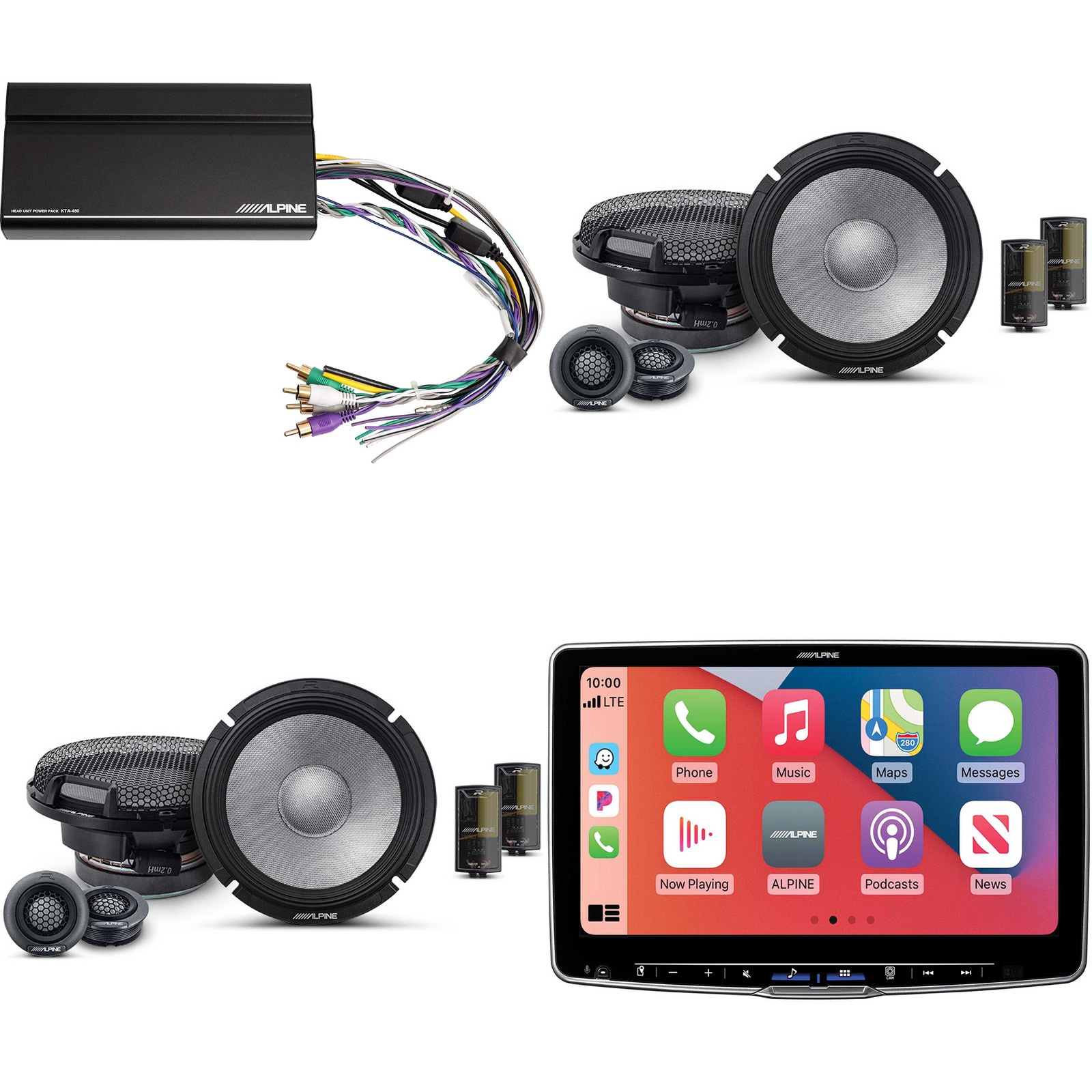 Alpine ILX-F511 Halo11 11″ Multimedia Touchscreen Receiver w/ (2) R2-S65C 6.5…