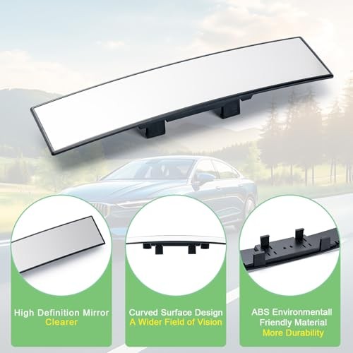 Rear View Mirror Interior Clip On Wide Angle Panoramic Car Accessory