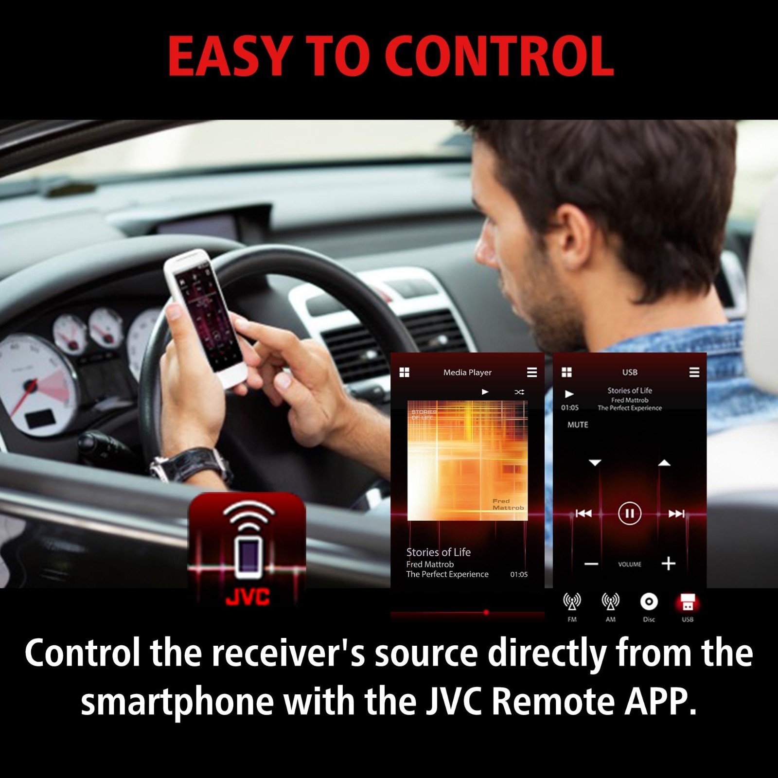Bluetooth Car Stereo Receiver, 100W Digital Media, USB Charging, Single DIN, AM/