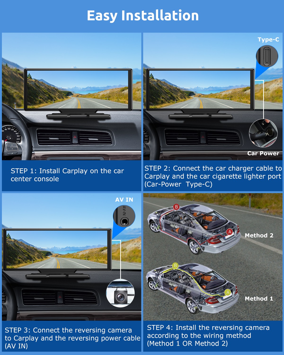 Camara De Seguridad Para Carro Auto 3 lenses Delantero/Trasero/Interior Dash Cam