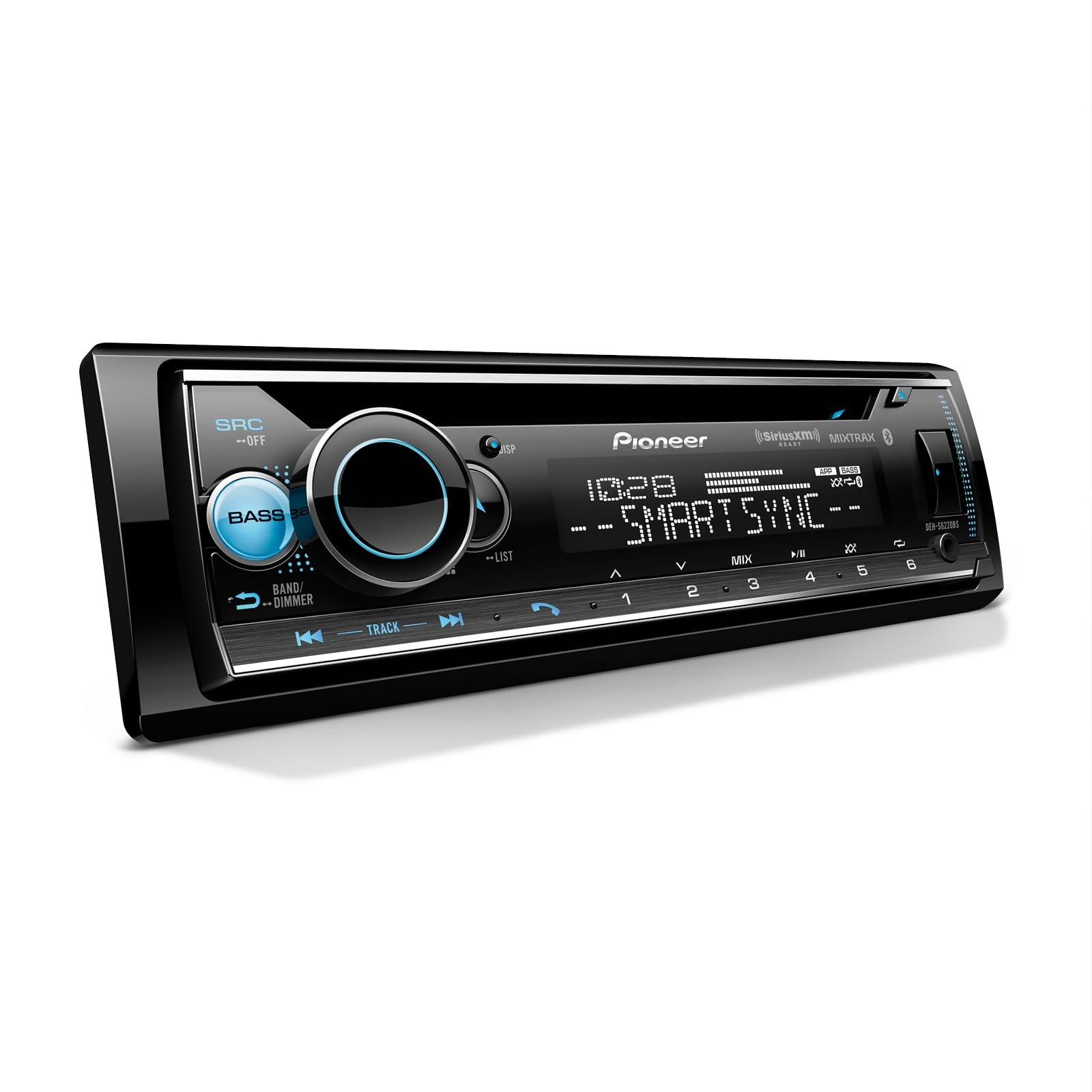 Pioneer DEH-S6220BS 1-Din CD Receiver – Bluetooth, SiriusXM, USB/AUX, Color C…