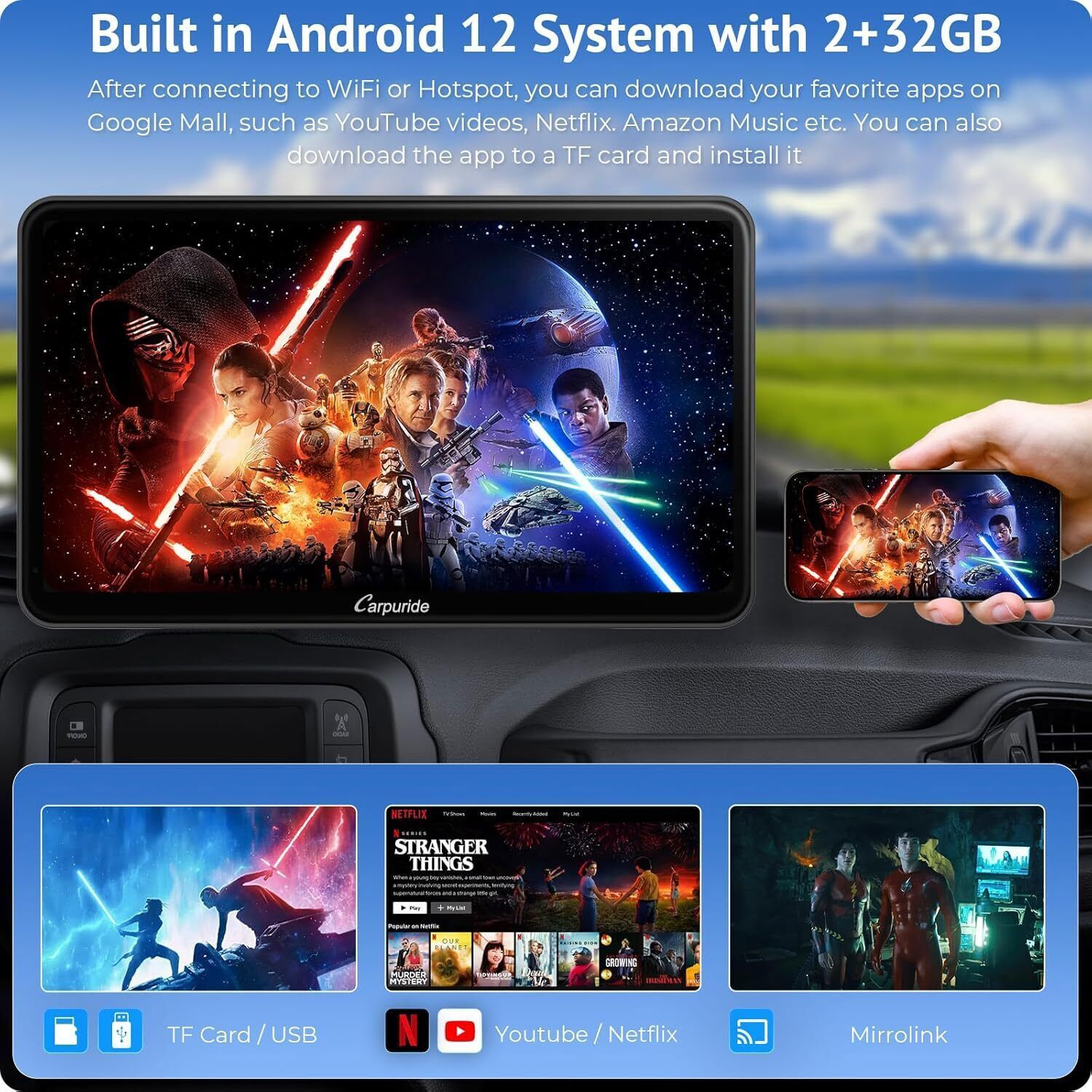 Carpuride W701Plus Dual Bluetooth Wireless Apple CarPlay GPS Android Auto Radio