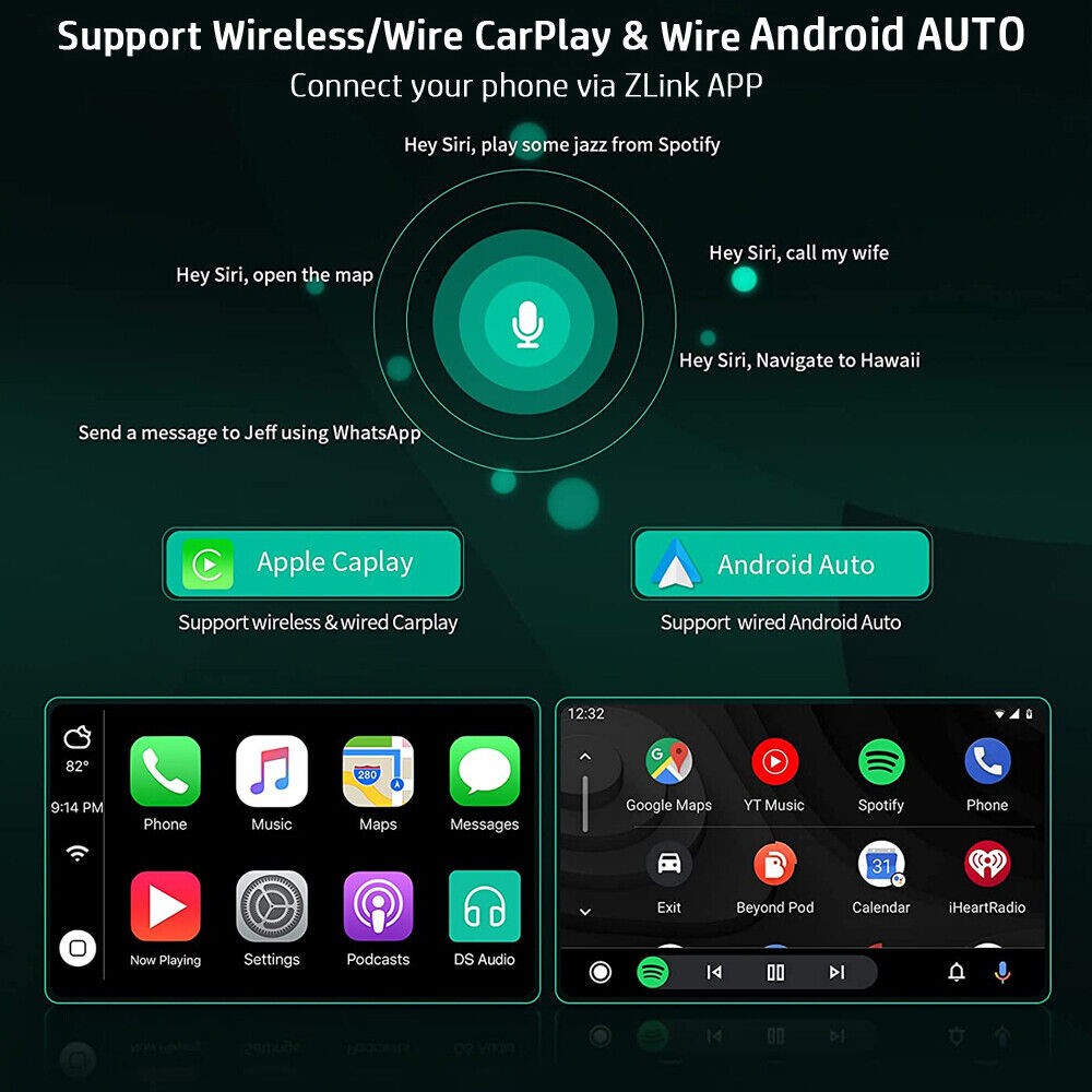 Apple Carplay Android15 Car Stereo GPS Radio Camera For Toyota Corolla 2009-2013