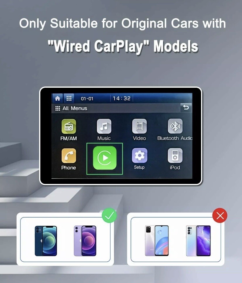 NEW CarlinKit CPC200-U2W-Plus 3.0 Wireless CarPlay Adapter USB for Factory Wired