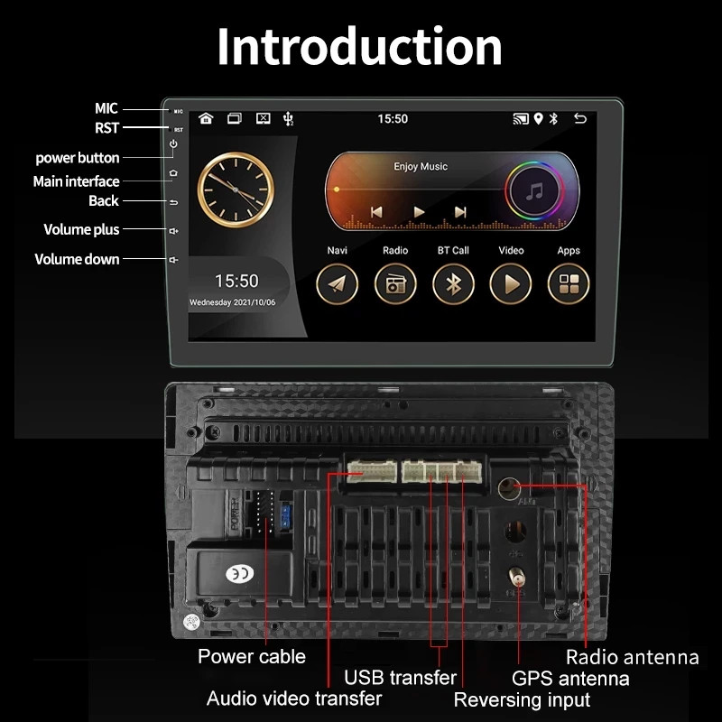 7” Android Car Stereo GPS WiFi Bluetooth CarPlay Touch Screen 2GB+32GB