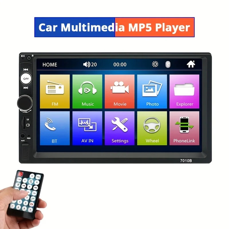 2Din for Mobile phone 7” Car MP5 Multimedia Player Rearview Camera BT FM TF USB