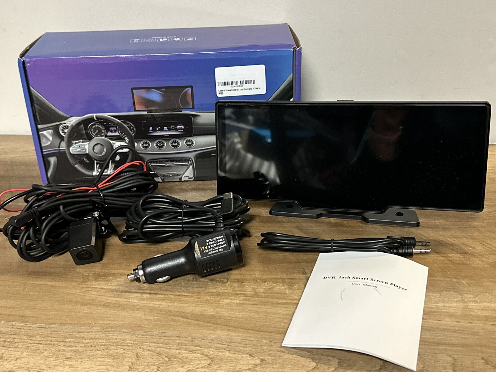 Wireless Carplay Screen, 10.26 inch IPS FHD Touchscreen, Back Up Cam Dash Cam