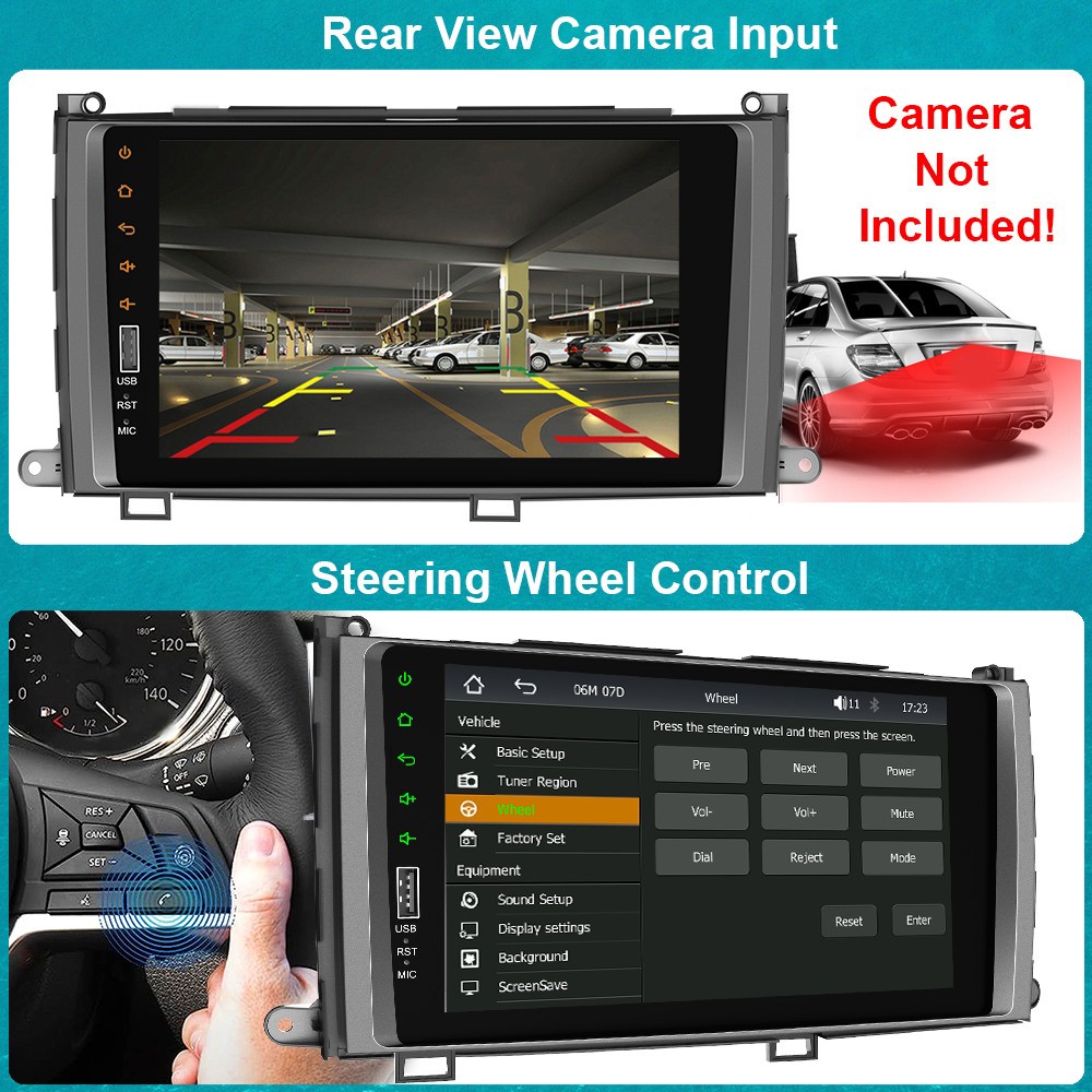 For Toyota Sienna 2011 2012 2013 2014 AM/FM Radio Bluetooth MP5 Player CarPlay