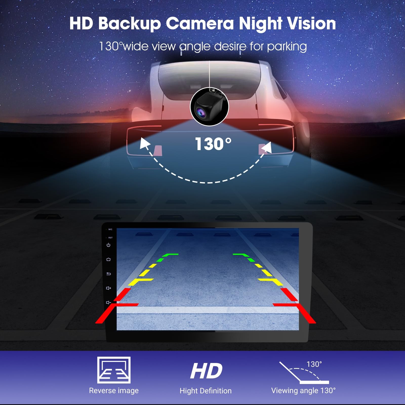 9 Inch Wireless Carplay Screen for Car,Double Din Car 9 inch-4+64GB, black