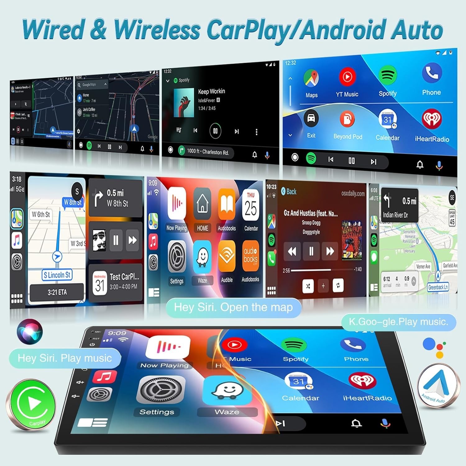 10.1″ 4+64G Android Auto Carplay Stereo for Jeep Cherokee 2013-2018; Free Camera