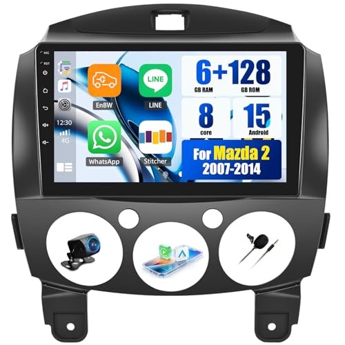 [] Android 15 Car Radio for Mazda 2 2007-2014,9″ Touchscreen 8 Core 6G+128G