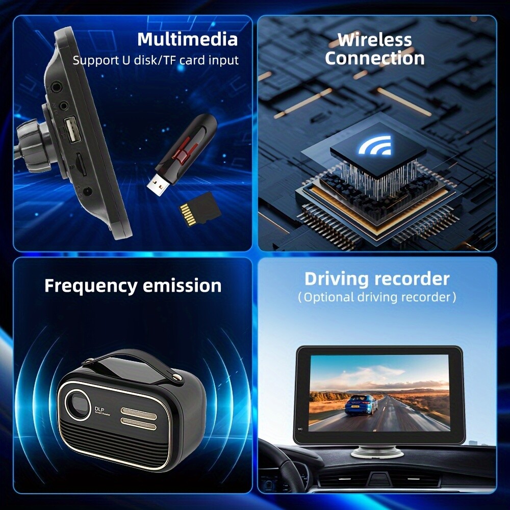 Universal 7-inch touch screen car stereo wireless portable Android iOS wireless