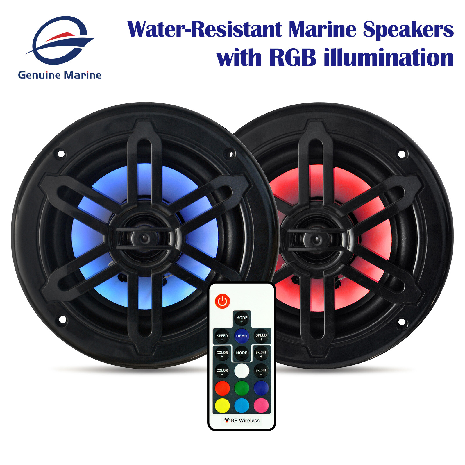 Bluetooth Motorcycle Boat Marine Stereo Audio System w/ 300W Waterproof Speakers