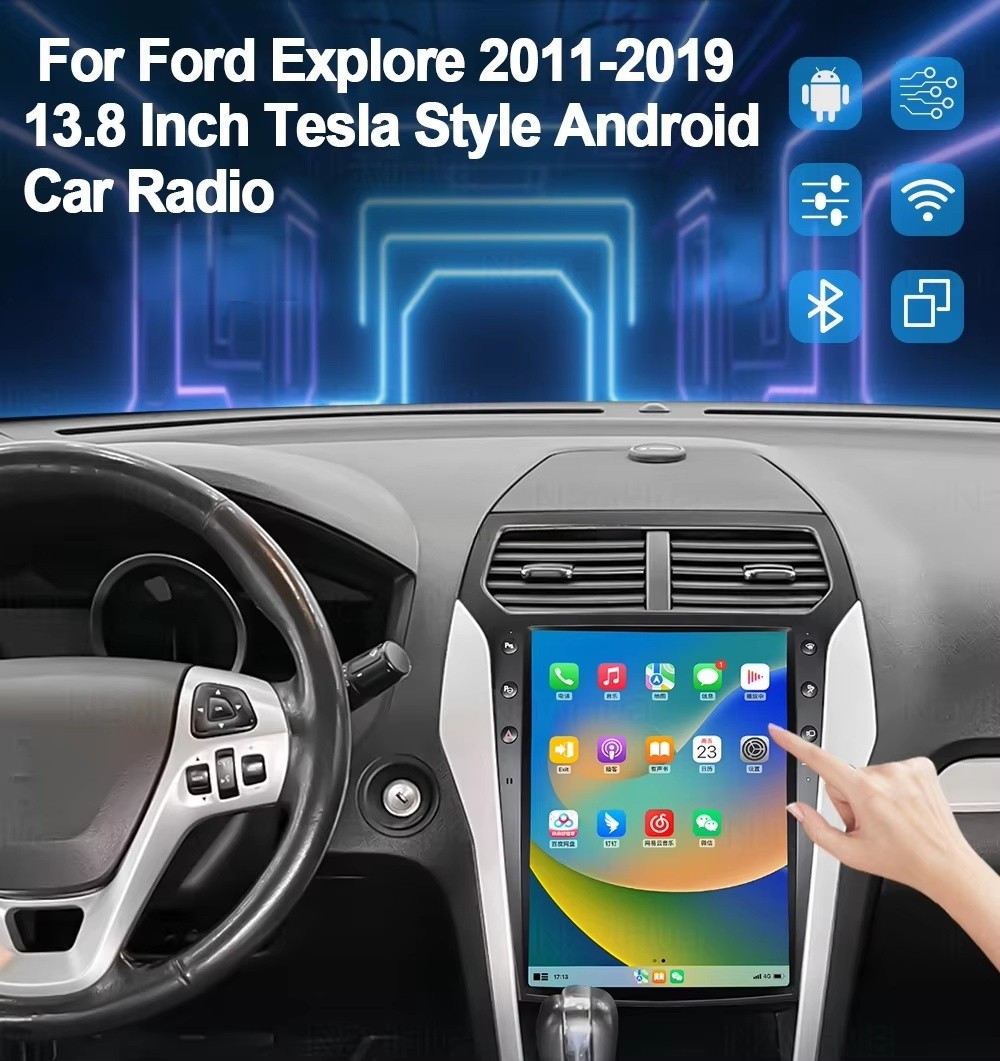 13.8″ Car Radio Stereo GPS Navigation Android 4+64G For Ford Explorer 2011-2019