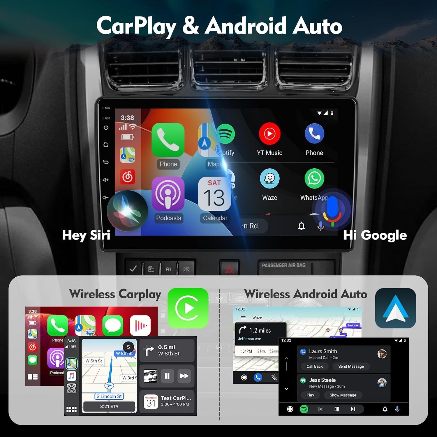 10.1 IPS Touchscreen Car Radio with Bluetooth & Backup Camera for Buick/GMC