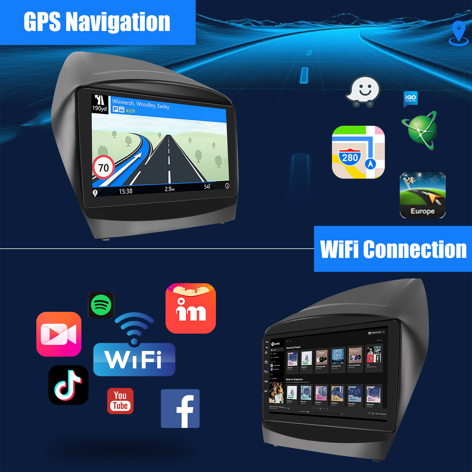 For Hyundai Tucson IX35 2010-2015 Apple Carplay Android 14 Car Stereo Radio GPS
