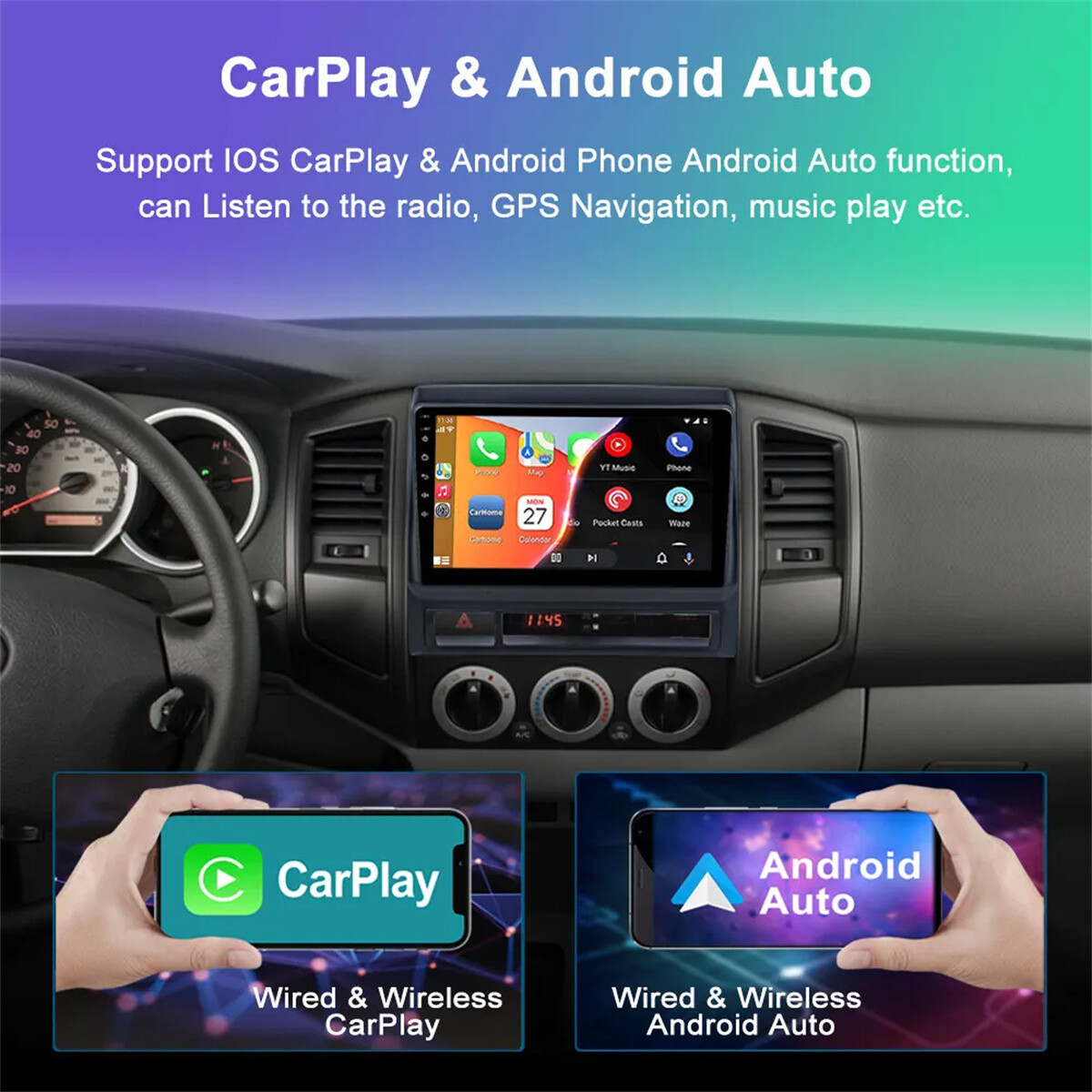 JBL For TOYOTA TACOMA 2005-2013 9″inch CarPlay Android Car Stereo Radio WiFi GPS