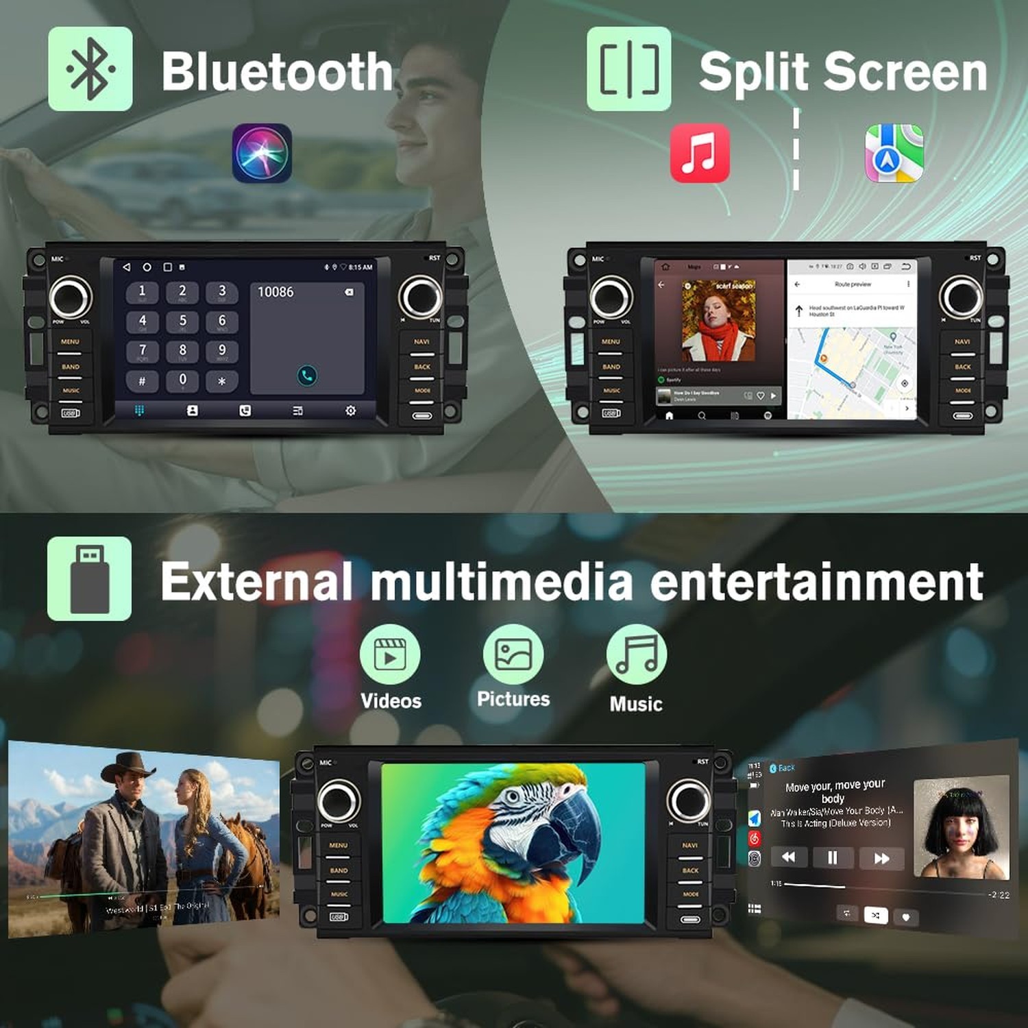 Android Radio for Jeep 2007-2016, Dodge RAM 2009-2012, 2GB+64GB, 7 inch Touch…