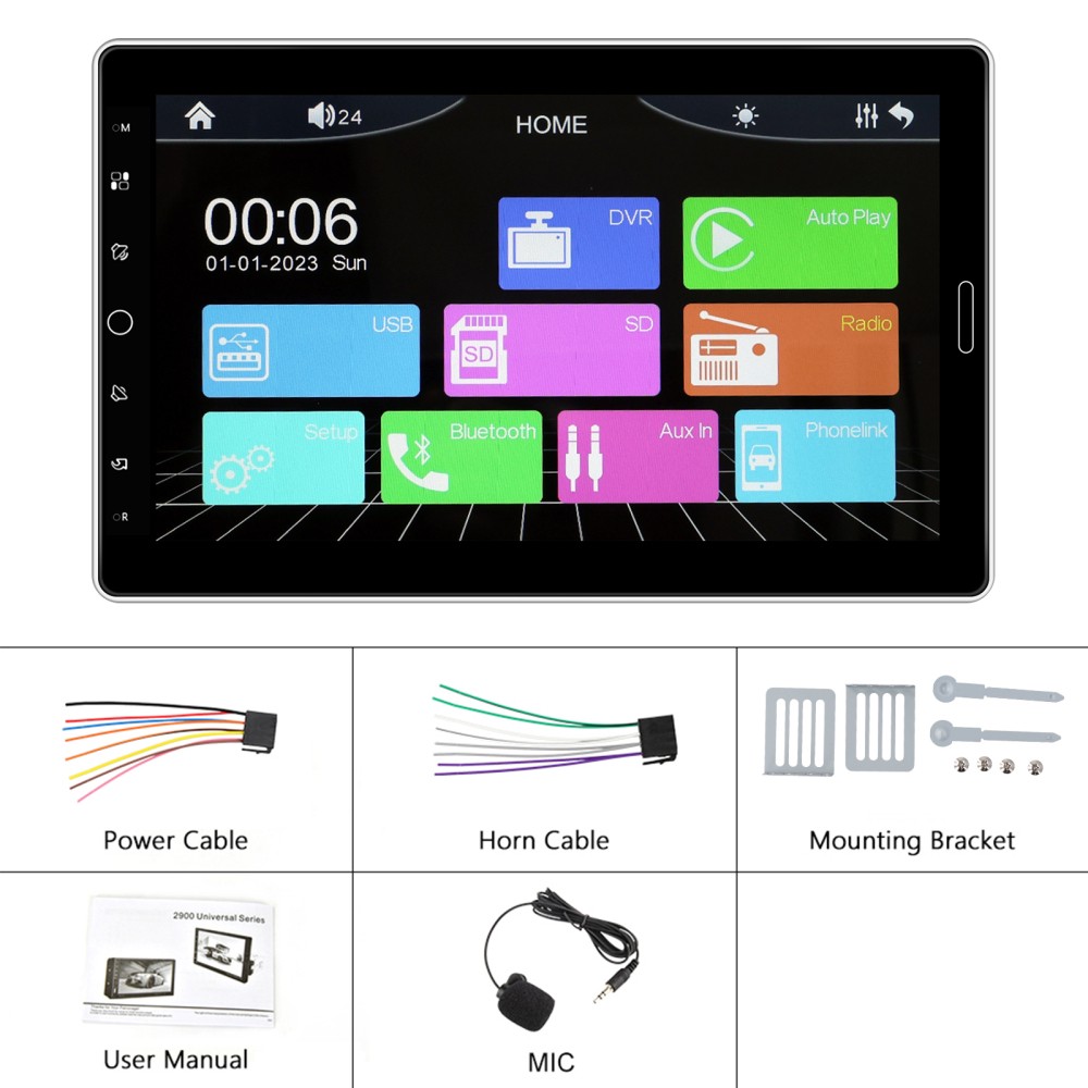 10.1″ Carplay Car Stereo Radio Single 1Din Rotatable Touch Screen Bluetooth MP5