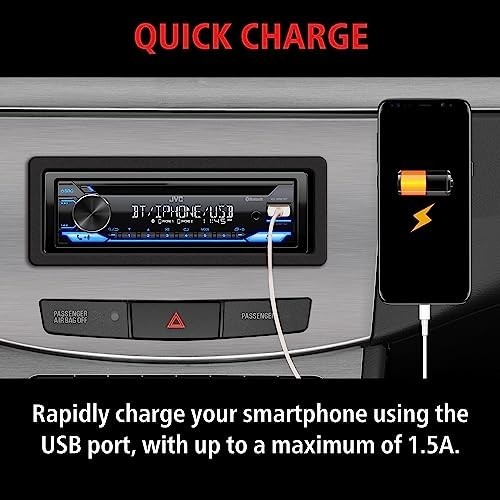 Single DIN Car Stereo CD Player Bluetooth 200W Receiver 13 Band EQ USB AUX