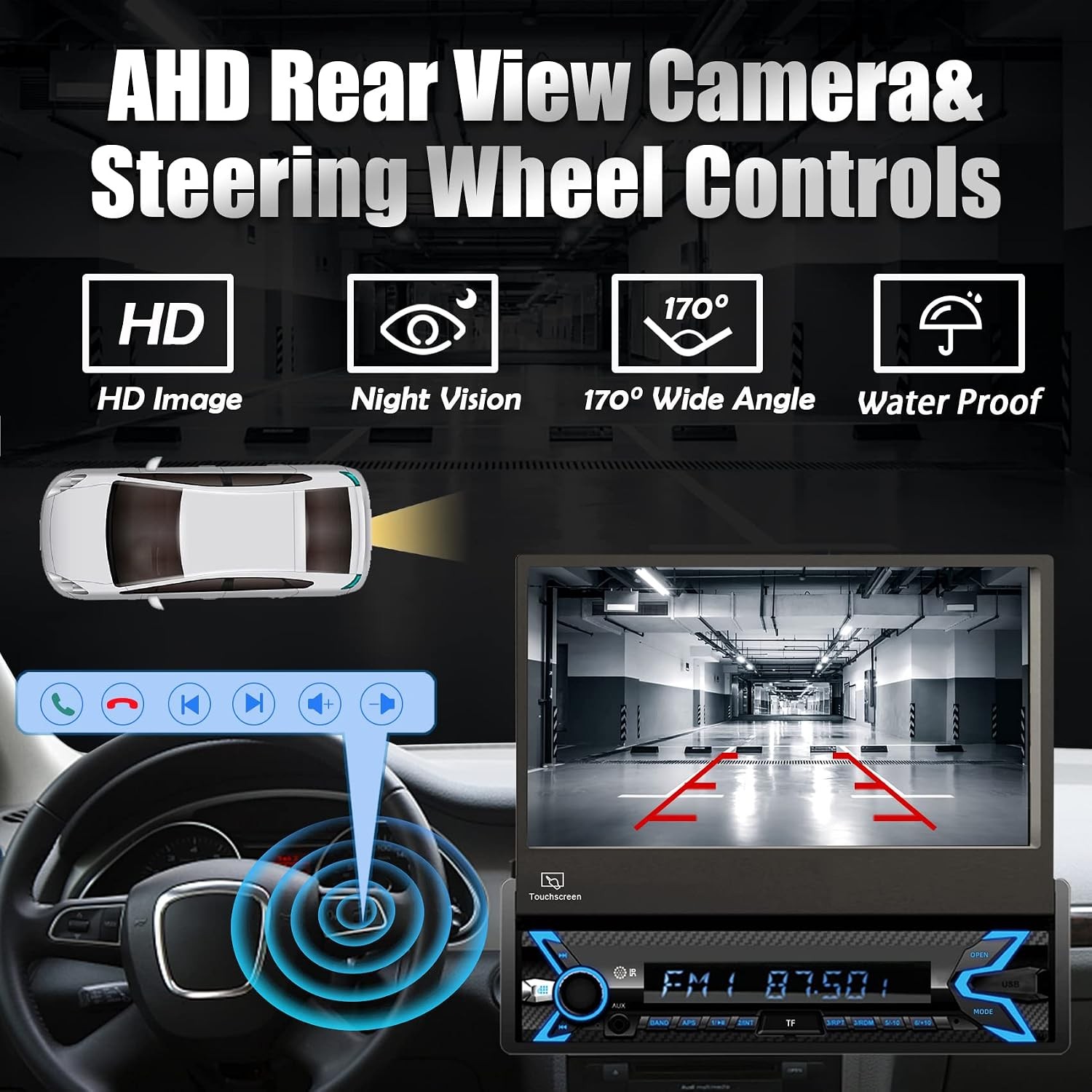 (Upgrade) Double Din Car Stereo Compatible with Apple Carplay & Android Auto,…