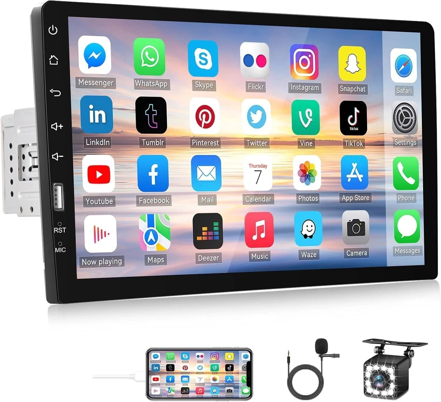 Touchscreen FM Radio MP5 USB w/ Camera Mic