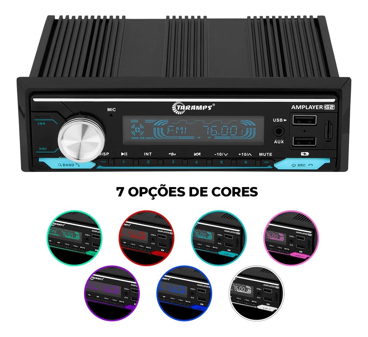 Radio Player Mp3 Taramps Amplayer Bluetooth Usb 400W Rms 4x100W Car Sound Launch