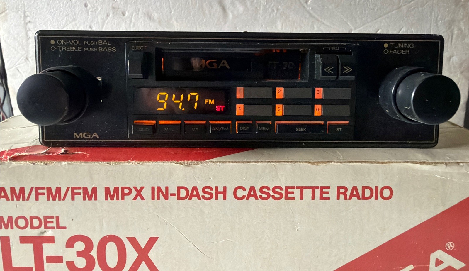 Am Fm Cassette Car Stereo RARE Quality Vintage New Display 2 Knob Shaft By MGA