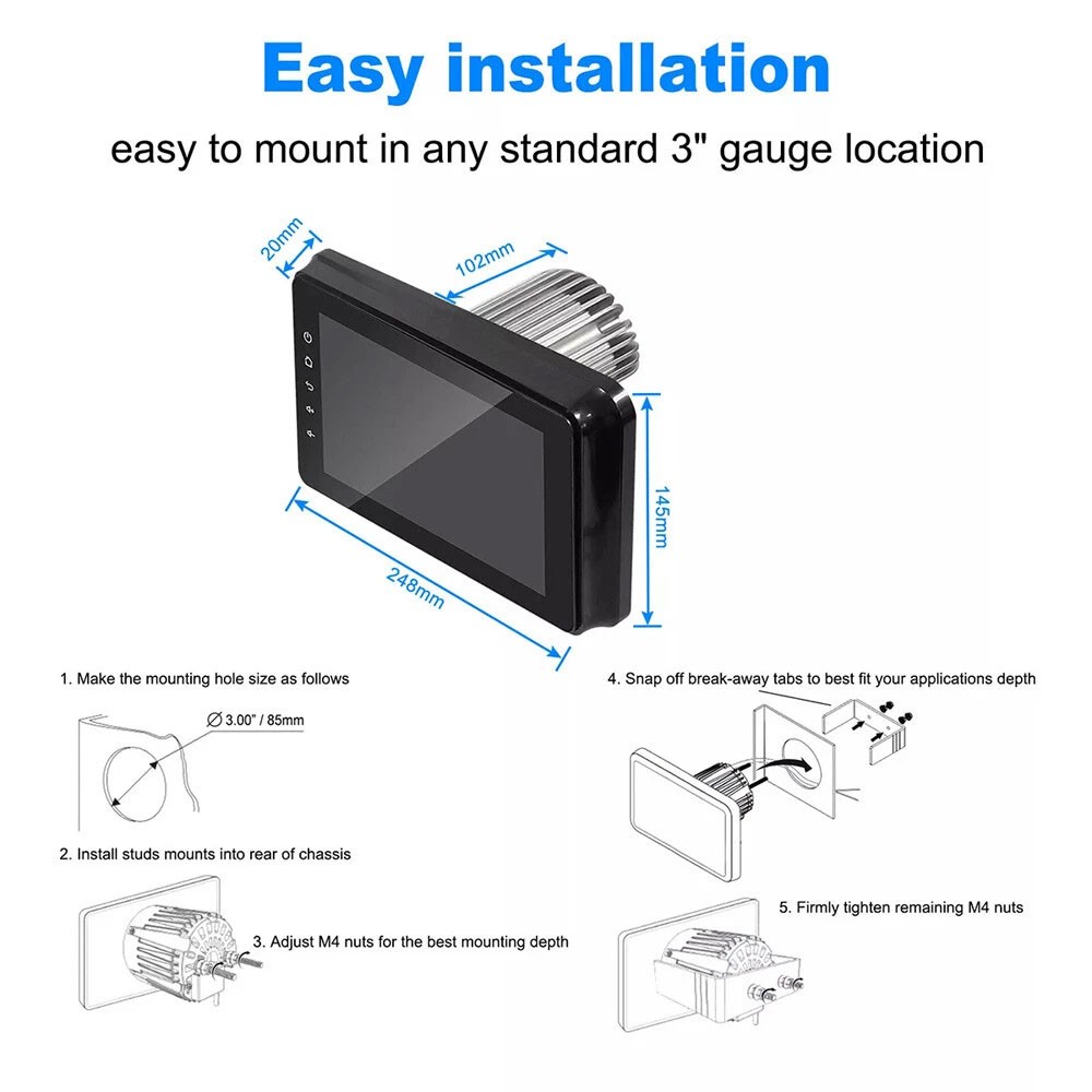 8″ Waterproof Marine Multimedia Player with Wireless Carplay and Android Auto