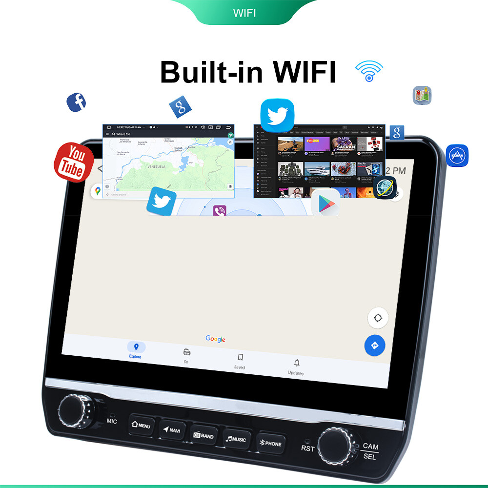2+64G Android 13 Double 2 Din Car Carplay GPS Nav Radio Stereo Bluetooth WIFI BT
