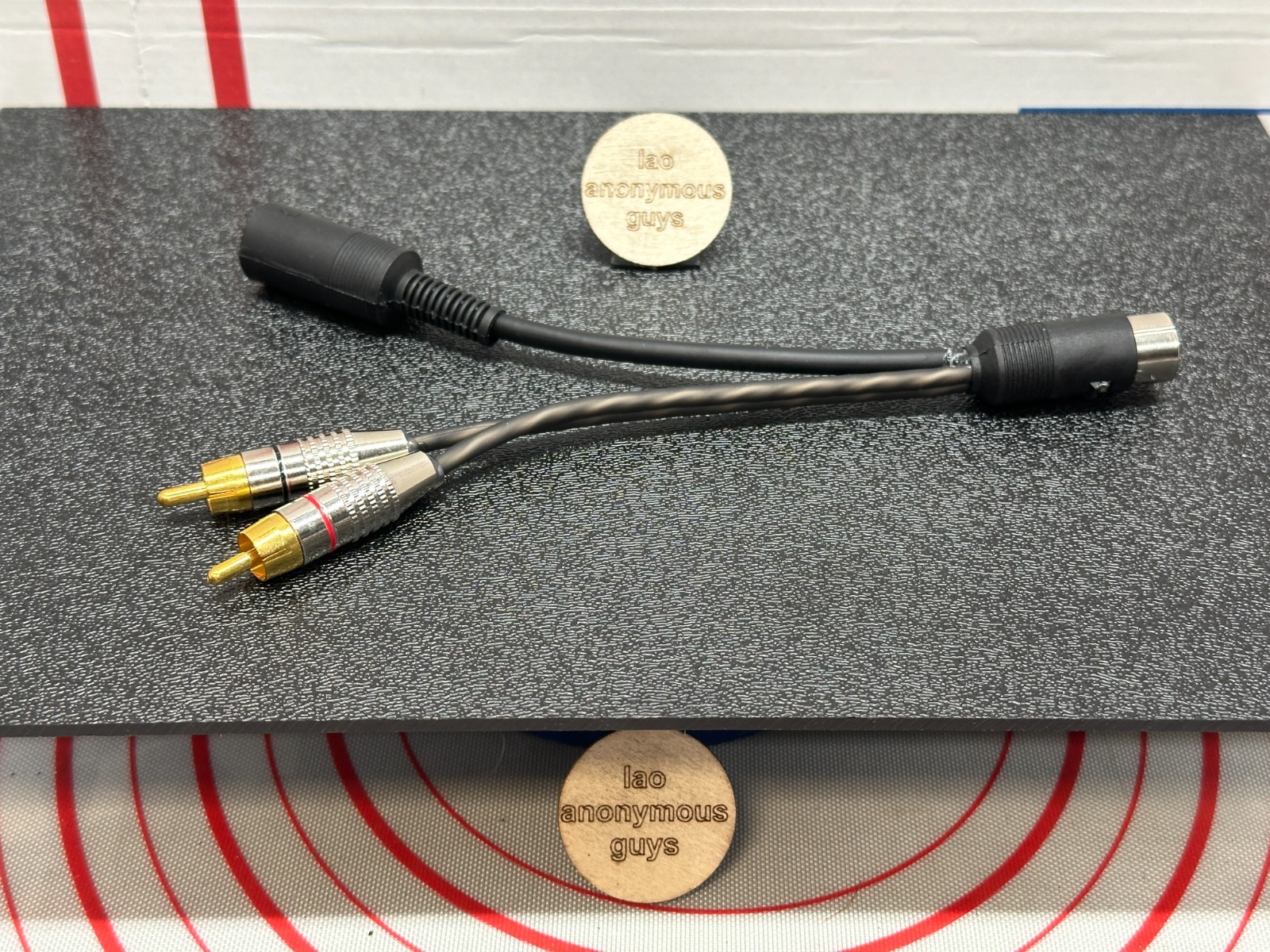 5-pin Male-Female DIN-RCA Injector for Kenwood Vintage Old School Interconnector